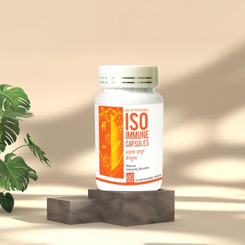 Image of Jagat Pharma ISO Immune Herbal Capsules for Daily Wellness Routine with Shilajit Ashwagandha Shatavari | Ayurvedic Supplement for Men and Women | Improves Immunity to Fights Bacteria & Viruses | 60 Veg Capsules