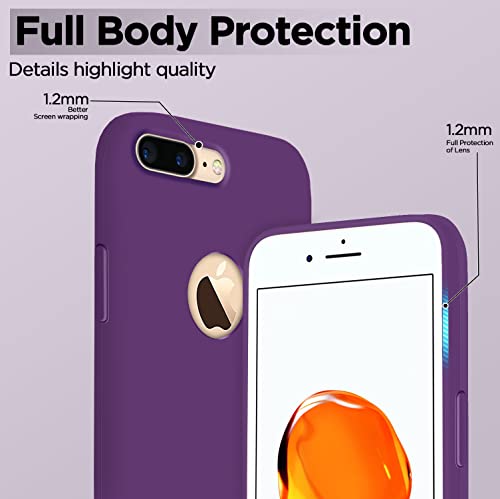 Image of Pikkme Back Cover | Full Camera Protection | Raised Edges | Super Soft Silicone | Bumper Case for iPhone 7 Plus / 8 Plus (Grape)