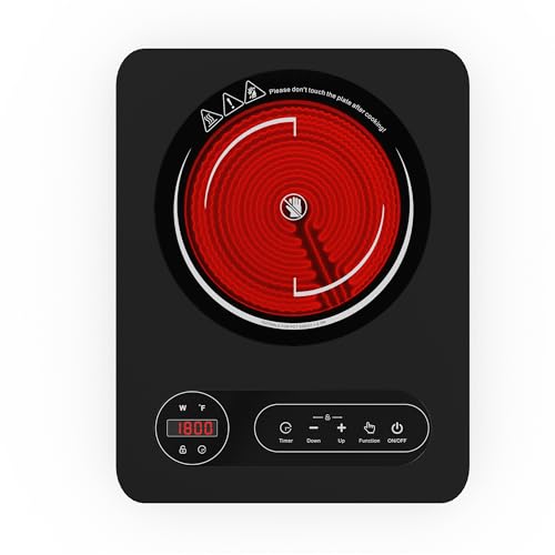 Nafewin Single Burner Electric Cooktop 1800W - 110V...
