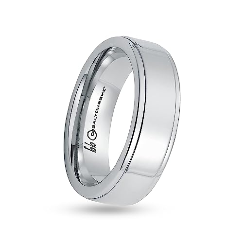 Boston Bay Diamonds Silver Cobalt Chrome Unisex Comfort Fit Mens Wedding Band or Fashion Ring - 6mm & 7mm - Choice of Style