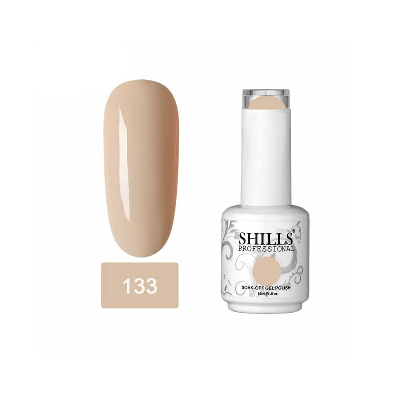 Image of SHILLS PROFESSIONAL UV /LED Soak Off Gel Polish (Gel Nail Polish) Nail Art Nail Polish Color Shade 133, Glossy Finish, 15ml