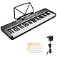 POGOLAB 61 Tasten Kompakt-Keyboard-Piano, digitales elektronisches Keyboard-Piano mit Notenständer, DC 9 V Adapter, Notenaufkleber, 255 Rhythmen und Klangfarben, 24 Demos, 3 Lehrmodi