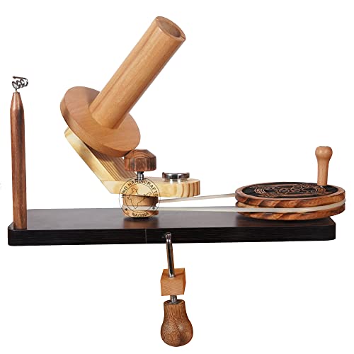 Image of Hind Handicrafts Wooden Yarn Ball Winder for Knitting Crocheting - Handcrafted - Natural Hand Operated - Knitter's Gifts Center Pull Ball Winder (Celtic Cross)