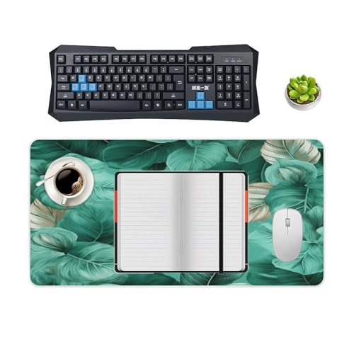 Pad Mouse Grande Verde Turquesa con Hojas 30x60 cm miniatura 4
