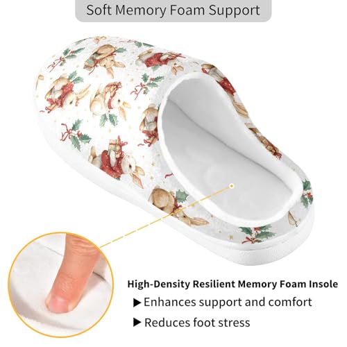 Fuzzy Memory Foam Slippers for Women/Men Little Rabbit Gift Certificate Fluffy Winter House Shoes Indoor and Outdoor3