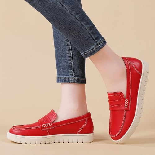Image of QAE Loafers for Women Penny Loafers Slip On Sneakers Womens Shoes Dressy Casual Comfortable Ladies Summer Shoes