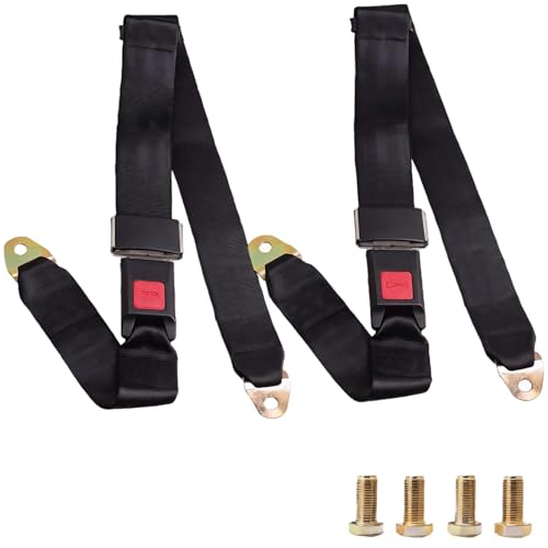 Ceinture de sécurité réglable à 2 points pour fauteuils roulants, ceinture de siège en polyester noir pour chariots de golf et karts à moteur, certifiée...