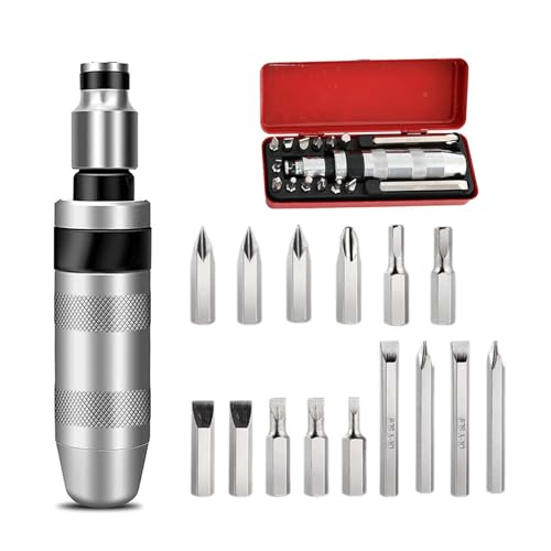 LNGJIN Juego de Destornilladores de Impacto Manual - 16 Piezas 1/2' - Kit de...