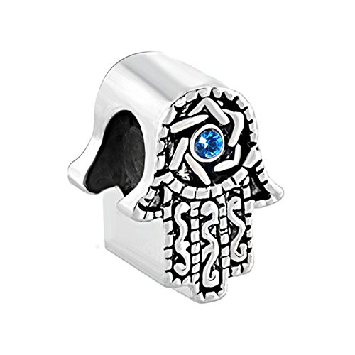Aeneas Jewelry Hamsa Hand Charm Crystal Cubic Zircon Star of David Hexagram Charms Bead for Bracelet Necklace