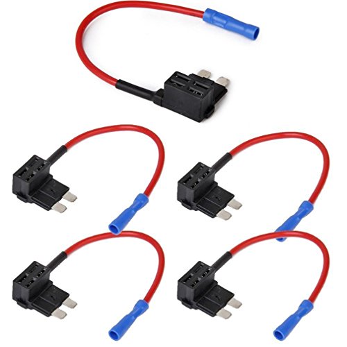 Qiorange 12V 24V Standard Add A Circuit Fuse Tap Piggy Back Blade Holder Plug Socket Car (5-Pack) #TOP6