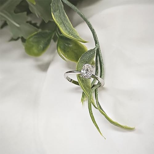 1ct 10K 14K 18K Gold Solitaire Oval Cut Moissanite Engagement Ring for Women D Color Wedding Bridal Promise Anniversary Ring Jewelry Gift for Women Wife3