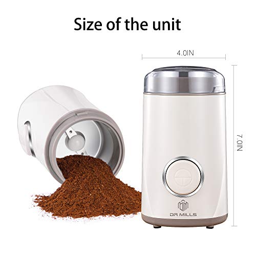 DR MILLS DM-7441W Electric Dried Spice and Coffee Grinder, Blade & Cup Made with SUS304 Stainless Steel (White) by DR MILLS - Image 6