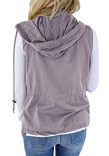 Tutorutor Womens Military Safari Camo Vest Utility Lightweight Sleeveless Hooded Drawstring Jackets with Pockets3