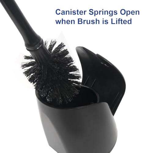 Image of CELOX Toilet Bowl Brush and Holder for Bathroom Cleaning, 2 Set，Black