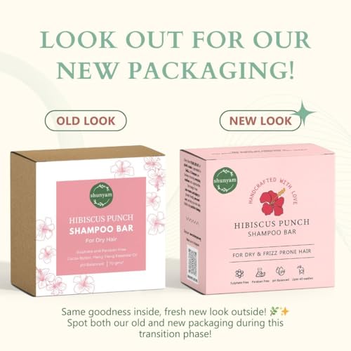 Image of Shunyam All-Natural Shampoo Bar for Dry & Frizzy Hair | Hibiscus Punch | Sulphate Free & Gentle Formula | Eco-Friendly, Sustainable & Plastic-Free | Comes in Travel-Friendly Tin Box | 70g
