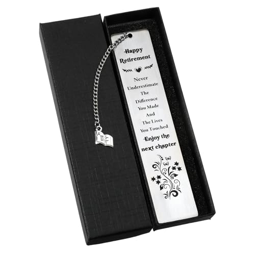 Dimeho Retirement Gifts for Women, Happy Retirement Bookmark RetirementGift for Coworker Employee Leader Friends Happy RetirementEnjoy The Next Chapter Bookmark Going Away Gifts for Colleagues