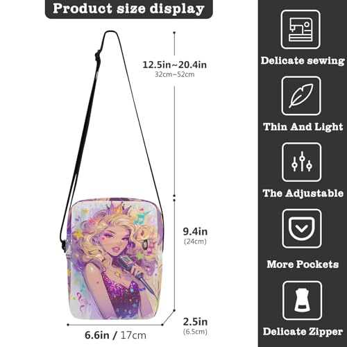 Singer Beauty cute messenger bag shoulder bag men Purses Cross Body Bag Adjustable Strap for Outdoor Daily Shopping3