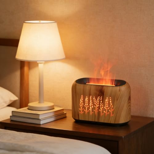 Difusor aromático eléctrico ThreeH 150ml diseño llama con luz LED miniatura 3