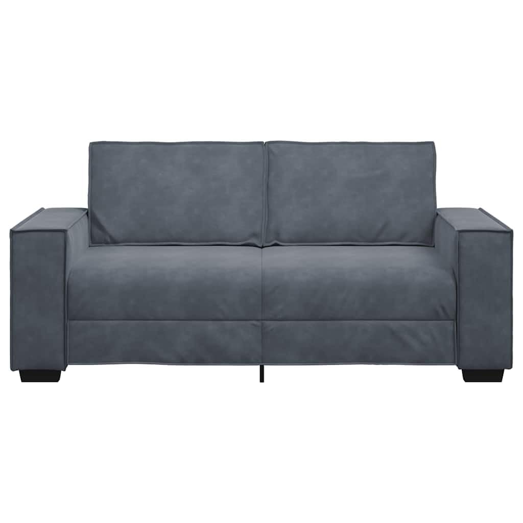 Sofa 2-osobowa, ciemnoszara, aksamitna sofa 180 x 78 x 84 cm, sofa do salonu z szerokimi podłokietnikami, do salonu, pokoju gościnnego, biura