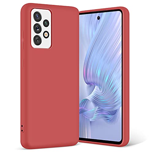 Coque Samsung A52 5G silicone liquide protection antichoc fine souple 6,5 pouces rouge