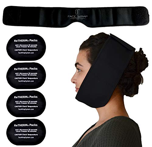 Neoprene Face Ice Pack Wrap by FaceWrap System - for Wisdom Teeth, Migraine