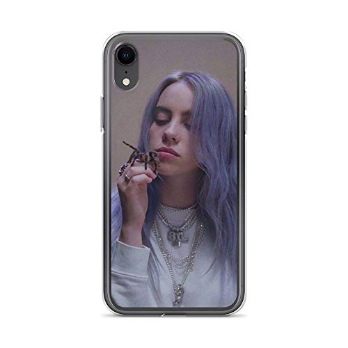 TEEMT Compatible with iPhone XR Case Billie Eilish Hoodie Blue American Singer Pure Clear Phone Cases Cover