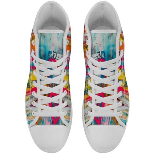 Graffiti High Top Shoes Womens Mens High Top Canvas Sneakers4