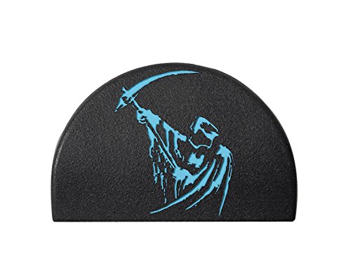 NDZ Performance Jentra JP-1 Grip Slug Plug for Glock 17 19 20 21 22 23 24 31 32 34 35 37 38 GEN 1-3 Custom Engraved - Grim Reaper 5 - Light Blue Paint Fill