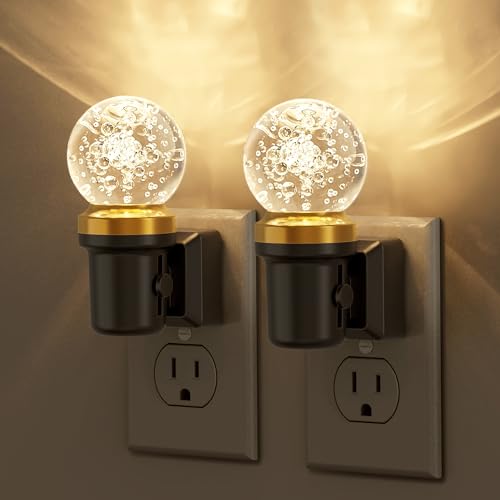 Image of JandCase Night Lights Plug into Wall, 2 Pack Dimmable Night Light Pulg in, Globular Automatic Night Lights with Auto Light Sensor, Adjustable Brightness 3000K LED Night Light, for Bedroom Hallway