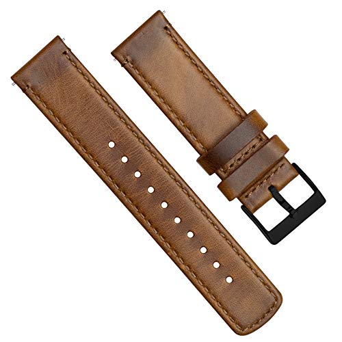 Image of BARTON WATCH BANDS - Top Grain Leather Watch Bands Compatible with Apple Watch Models - 1, 2, 3, 4, 5, 6, 7, 8, 9, 10, SE, Ultra & Ultra 2