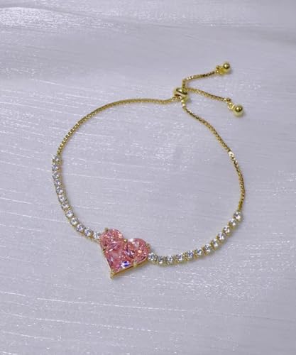 Gold ​Tennis Bracelets for Women - Non Tarnish Cubic Zirconia Bracelet Link with Adjustable Slider for Girls Ladies Jewelry Gifts3