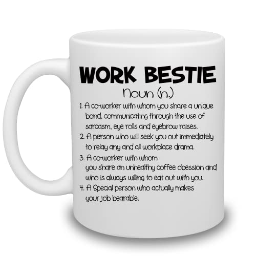 Bestie Coffee Mug For Women, Work Bestie Coffee Mug, Work Bestie Cup, Work Bestie Gifts For Women, Work Bestie Definition Mug, New Job Leaving, Friend, Coworker Birthday Christmas Holiday Tea Cup