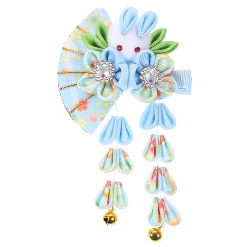 ELAYARD 和風花飾りウサギヘアピン タッセル付き ヘアクリップ 漢服スル 髪飾り ランダムカラー