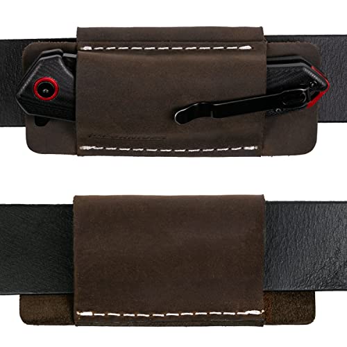 Bps Knives Horizontal Leather Sheath For Folding Knives - 4.1 X 1.8 Inch Belt Knife Sheath - Handcrafted Knives Case - Edc Pocket Organizer - Outdoor, Camping, Hunting Knives Sheath #TOP3