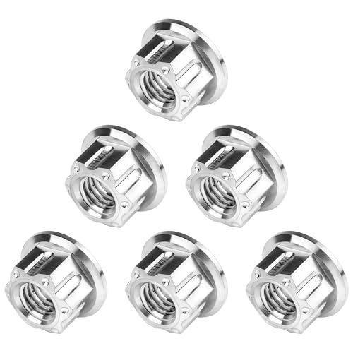 Image of Titanium M6 M8 M10 M12 M14 M16 Flange Bolt Nut Bicycle Motorcycle Rear Axle Car Modification Accessories Pack of 6 (M6 Pitch 1.0mm, Normal Titanium)