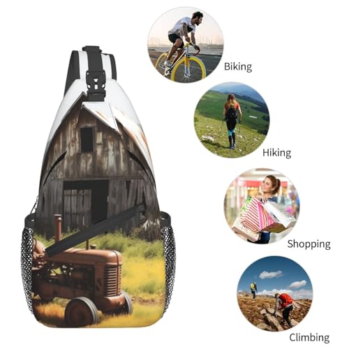 Old Wooden Barn bolso cruzado para hombres y mujeres negro miniatura 6