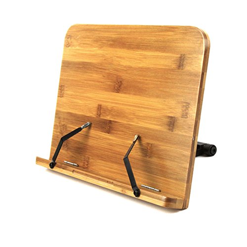 JanTeel Book Ständer Halter & Lesen Rest, Bambus Kochbuch Kochbuch Halter, iPad & Tablet Halter für Küche, HOME und Office bambus