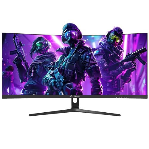 CRUA 30 Inch Curved Gaming Monitor, Ultra-Wide WFHD 2560×1080, 200Hz/144Hz, 0.5ms, 1500R VA Panel, 120% sRGB, AMD FreeSync, HDMI & DP, Wall Mountable, Eye Care, PC Monitor for Gaming & Office - Black - Image 5