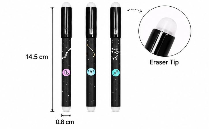 ECLET Premium 3-Pc Erasable Blue Gel Pen Set - Image 5
