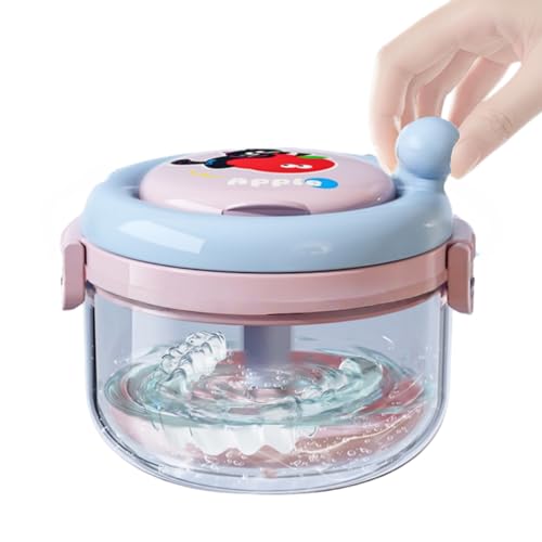 Dental Cleaning Pod for Mouth Guard, Portable Cleaner Machine for Dentures, Aligner, Toothbrush Head, Whitening Trays, Mouthguards,Retainer Cleaner（blue pink）