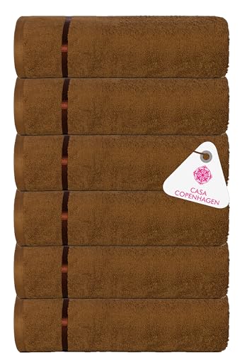 Image of Casa Copenhagen - Egyptian Cotton Eternal 6 Pcs Face Towel (30 X 30 cm) Colour : Toffee