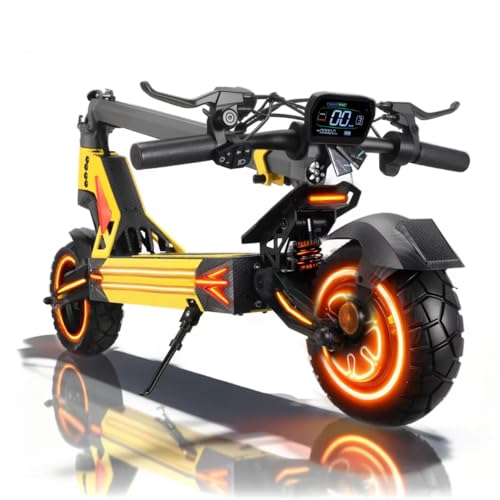 1600W High-Power Electric Scooter for Adults, 48V21AH Lithium Battery, Up to 36MPH, 32-35 Miles Range, Dual Suspension, Dual Brakes, 3 Speed Modes, LCD Display – Off-Road Folding E Scooter