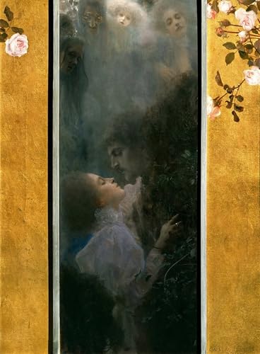 Cuadro en lienzo Amore di Gustav Klimt de 60x90cm para decoración elegante de paredes