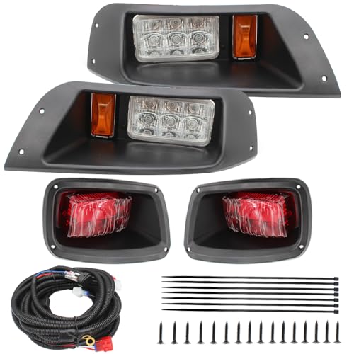 LED Headlight Tail Light Kit Compatible with EZGO TXT Golf Carts 1996-2013