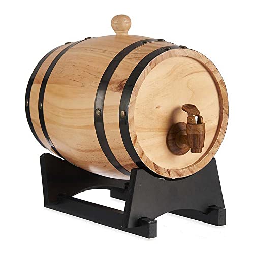 Kinvara Barril de Vino Negro Madera Marrón Plástico Silicona 3 L (25,5 x 16 x 25 cm)