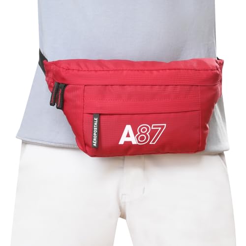 Image of Aeropostale Oliver Unisex Polyester Waist Pouch Bags & Cases - Red