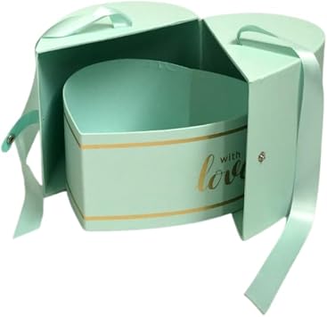 UNIKPACKAGING Premium Quality European Style Heart Shape Flower Box, Floral Gift Box, for Luxury Style Flower Arrangements Tiffany