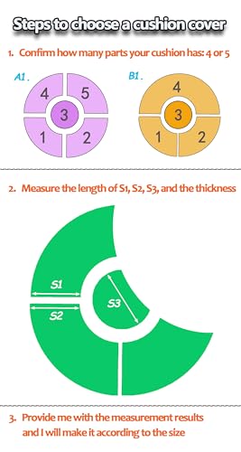 Fundas de cojines circulares impermeables para sofás modulares de terraza kit de 4 piezas 3