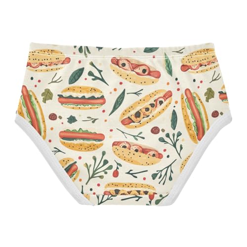 ZZKKO Gourmet Hot Dogs Girls Underwear Toddler Panties for Girls Comfort Brief Size 2-8T2