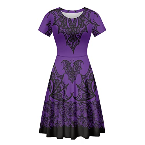 Youngerbaby Cool Maid Halloween Women Dress Summer Midi Dress Casual Swing Dresses Festival